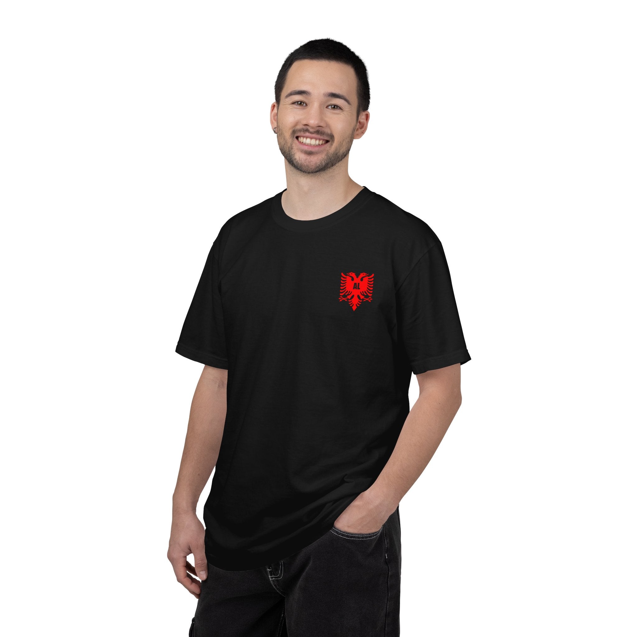 Albanien T-Shirt – Black T-Shirt with Albanian Symbol | FlagZ