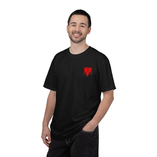 Albanien T-Shirt – Black T-Shirt with Albanian Symbol | FlagZ